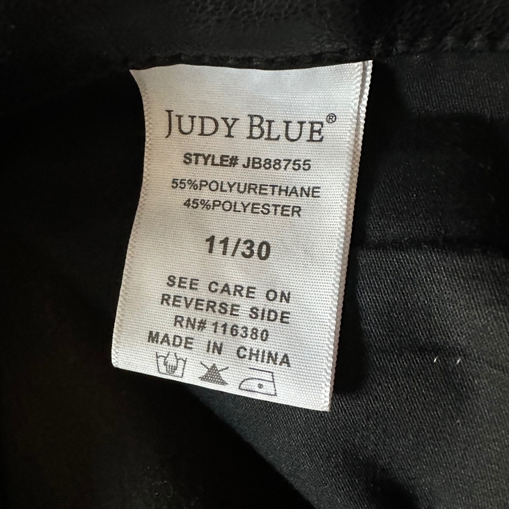 Judy Blue Black Faux Leather Pants Straight Leg 11/30‎ - Picture 7 of 8